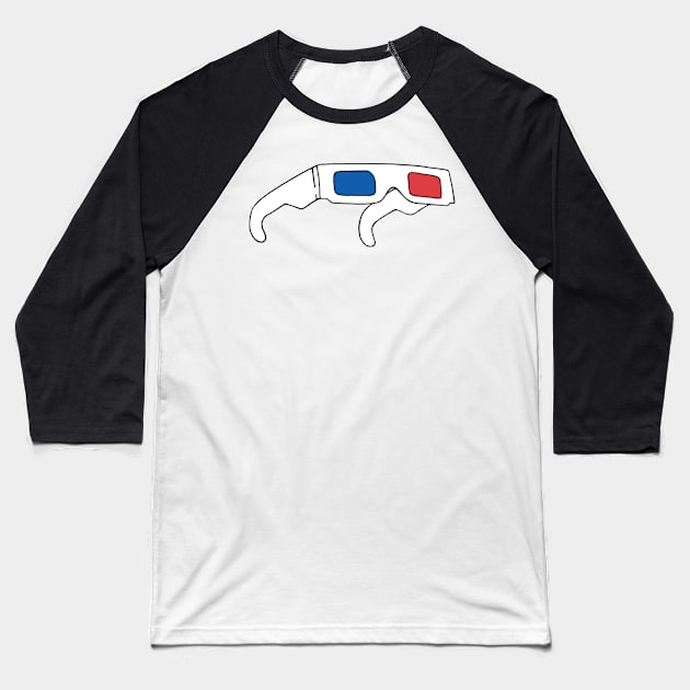 3D Glasses Baseball T-Shirt by murialbezanson